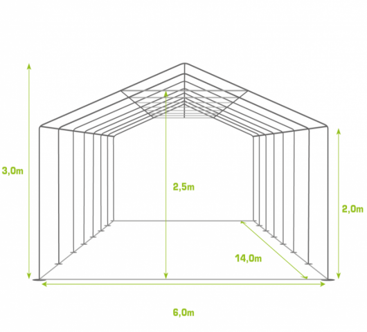 PVC PARTYTENT 6X14M DELUXE PLUS 2.0 - Foto 2