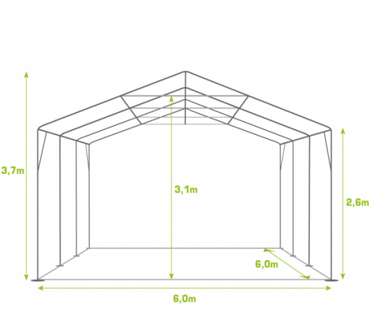PVC PARTYTENT 6X6M ELITE 2.6 - Foto 2
