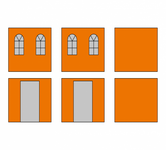 ZIJWANDENSET MET DRAAGTAS - KERKRAMEN - 2,5X5M - POLYESTER - Foto 1