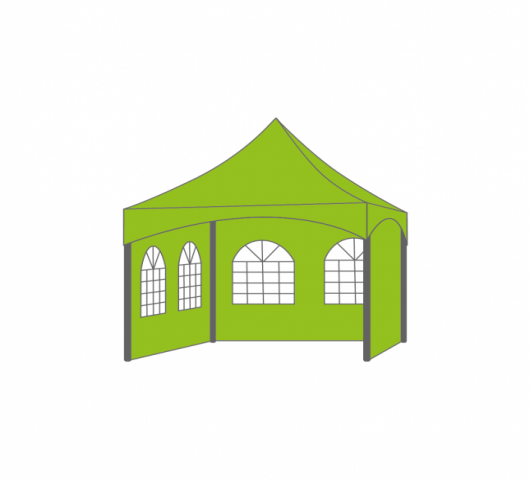 PAGODE KEDER TENT RONDE PALEN - INCL ZIJWANDEN - 3X3M - Foto 1