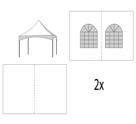 PAGODE KEDER TENT MET PANORAMA DAKZEIL - INCL ZIJWANDEN - 5X5M - Foto 3