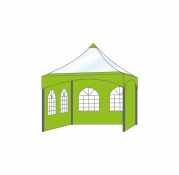 PAGODE KEDER TENT MET PANORAMA DAKZEIL - INCL ZIJWANDEN - 5X5M