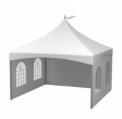 PAGODE KEDER TENT RONDE PALEN - INCL ZIJWANDEN - 6X6M