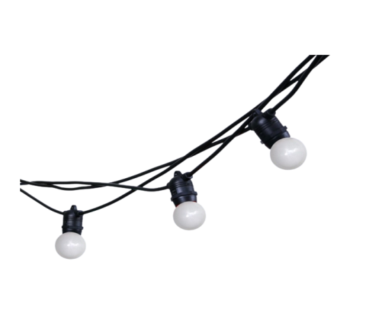 Set Lichtsnoer 10m + 10 LED lampen / Melk wit (mat) - Foto 2